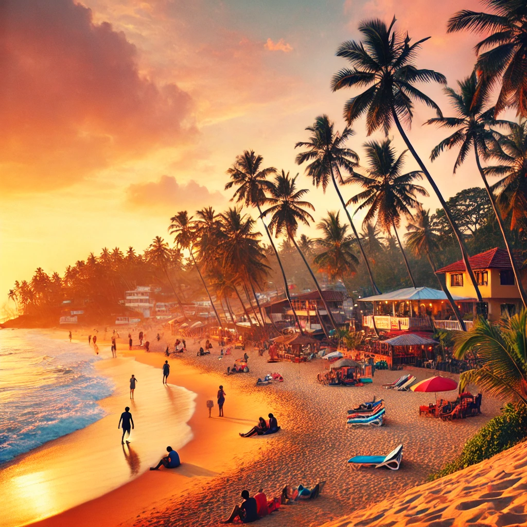 Tourists enjoying top things to do in Varkala including yoga, beach walks, and cliff views
