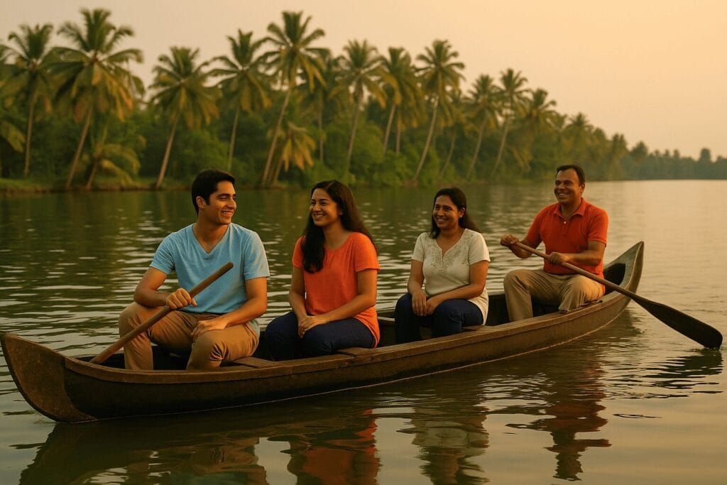Family enjoying a boat ride