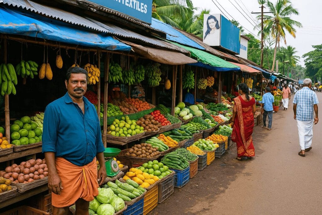 Local market in Kumarakom