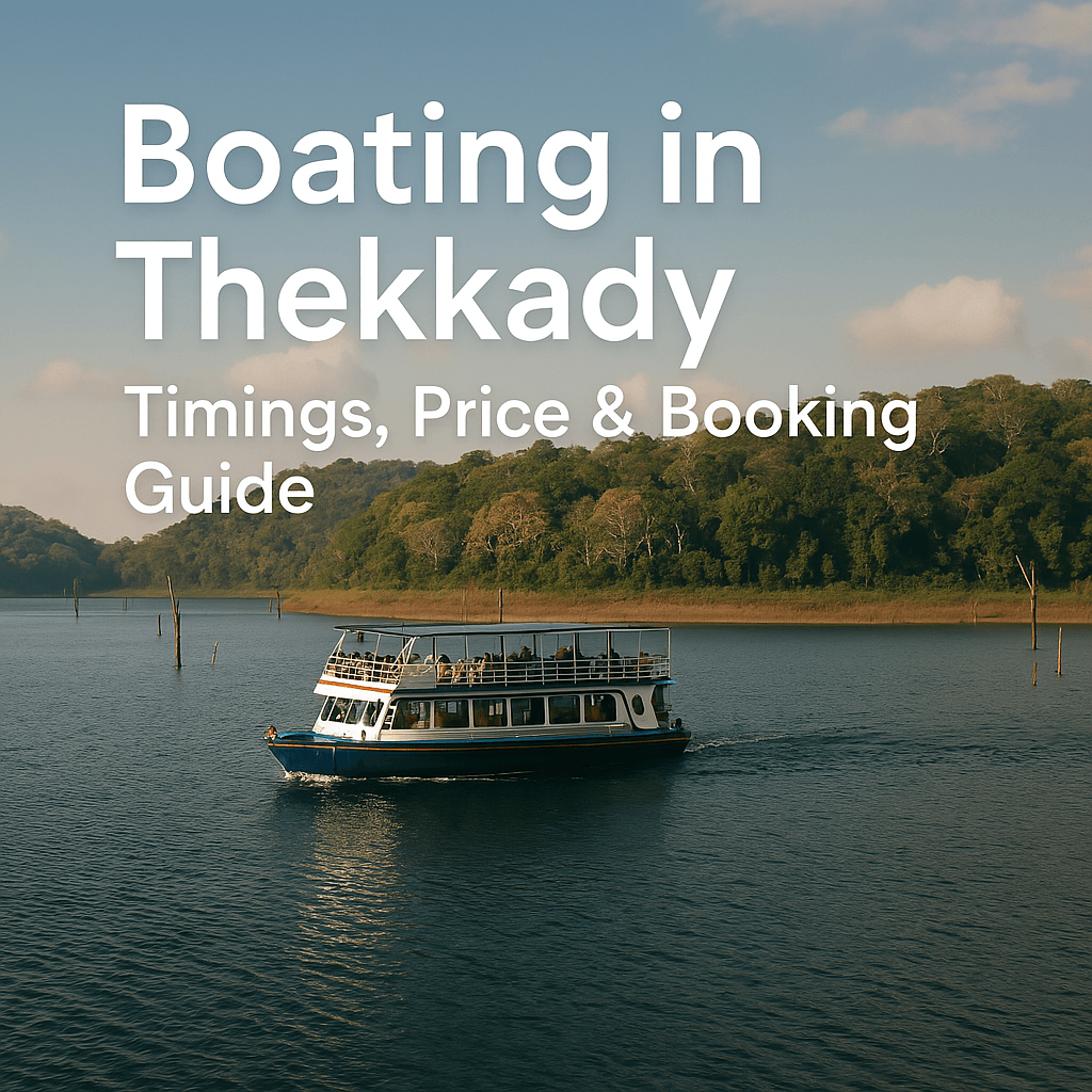 Boating in Thekkady – serene Periyar Lake with forest view and tourist boats